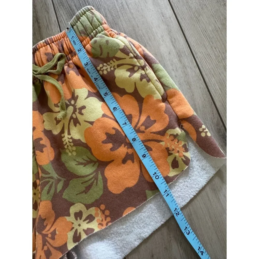 Wild Fable Tropical Hawaiian Dolphin Hem Sweat Shorts XS Beach Resort Lounge